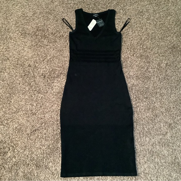 bebe Dresses & Skirts - Bebe racer back pointelle midi dress, color black, size: M